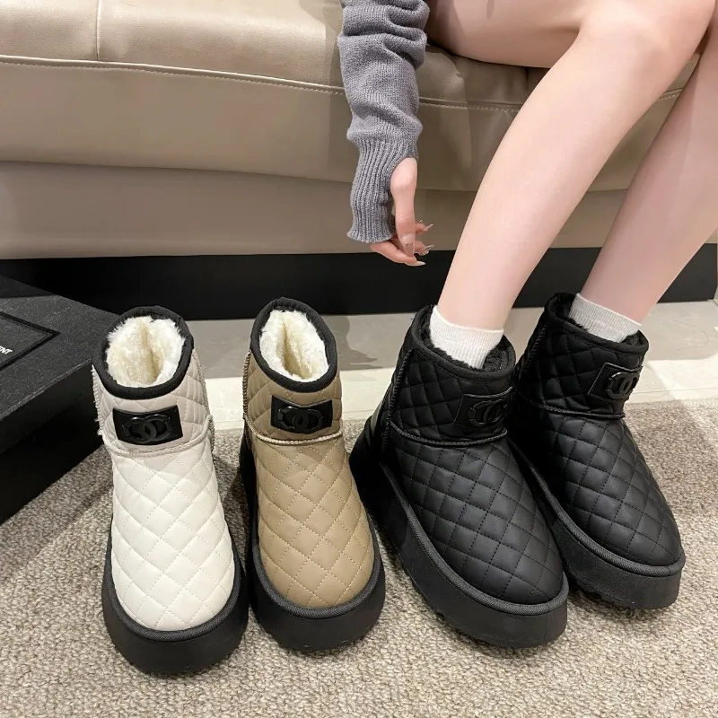 

Snow boots women's winter 2023 new fur-all-in-one warm cotton boots
