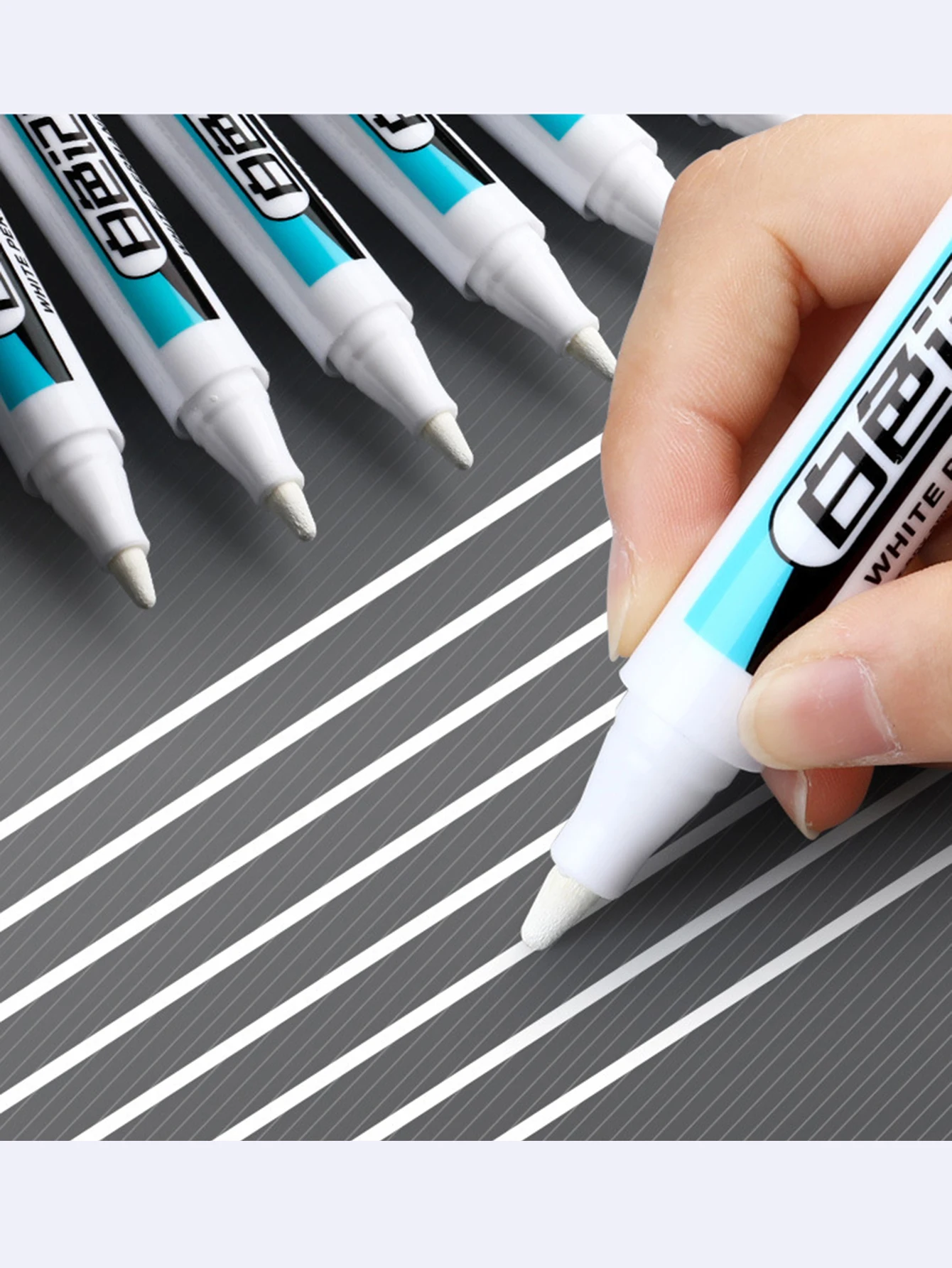 White Paint Marker Pen 0.7/1.0/2.5mm Deep Hole Markers Pen Set Waterproof Permanent Oily For Rock Wood Glass Tiles