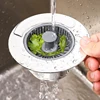 Houseeker 3 in 1 Pop Up Sink Filter ABS Kitchen Sink Strainer Drain Basket Stopping Blockage Bouncing Core Leak-proof Plug Cover 1
