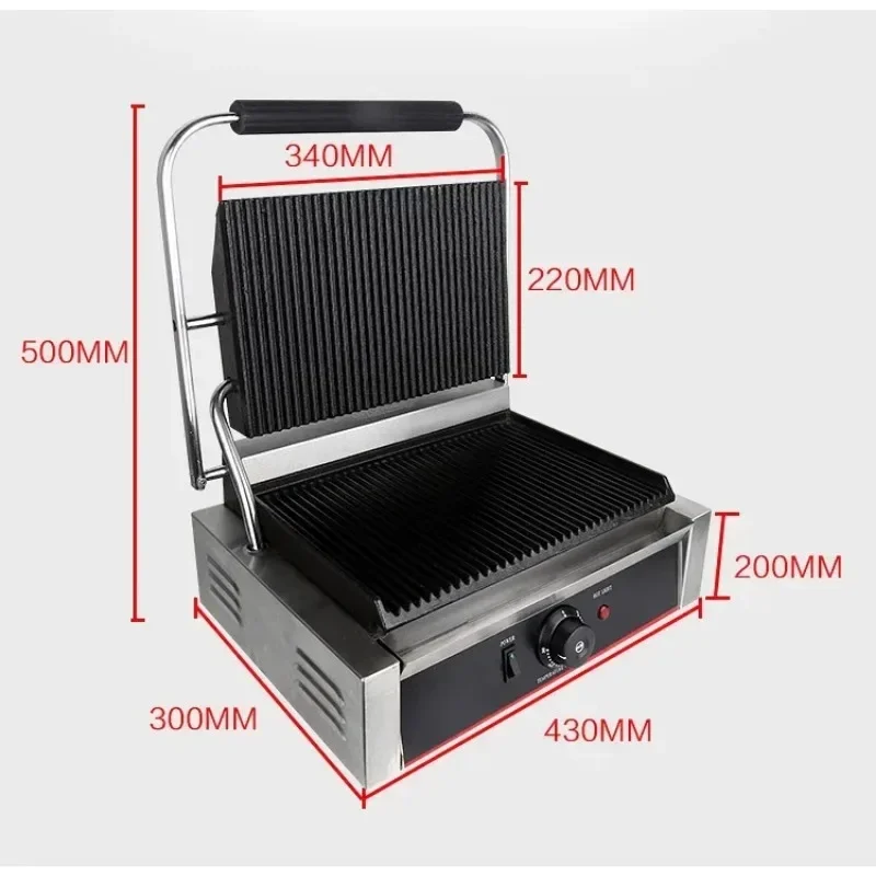 Electric Stripe Grill Commercial Multibaker Sandwich Maker Hot Plate Electric Waffle Maker Steak Making Machine Bread Device 3