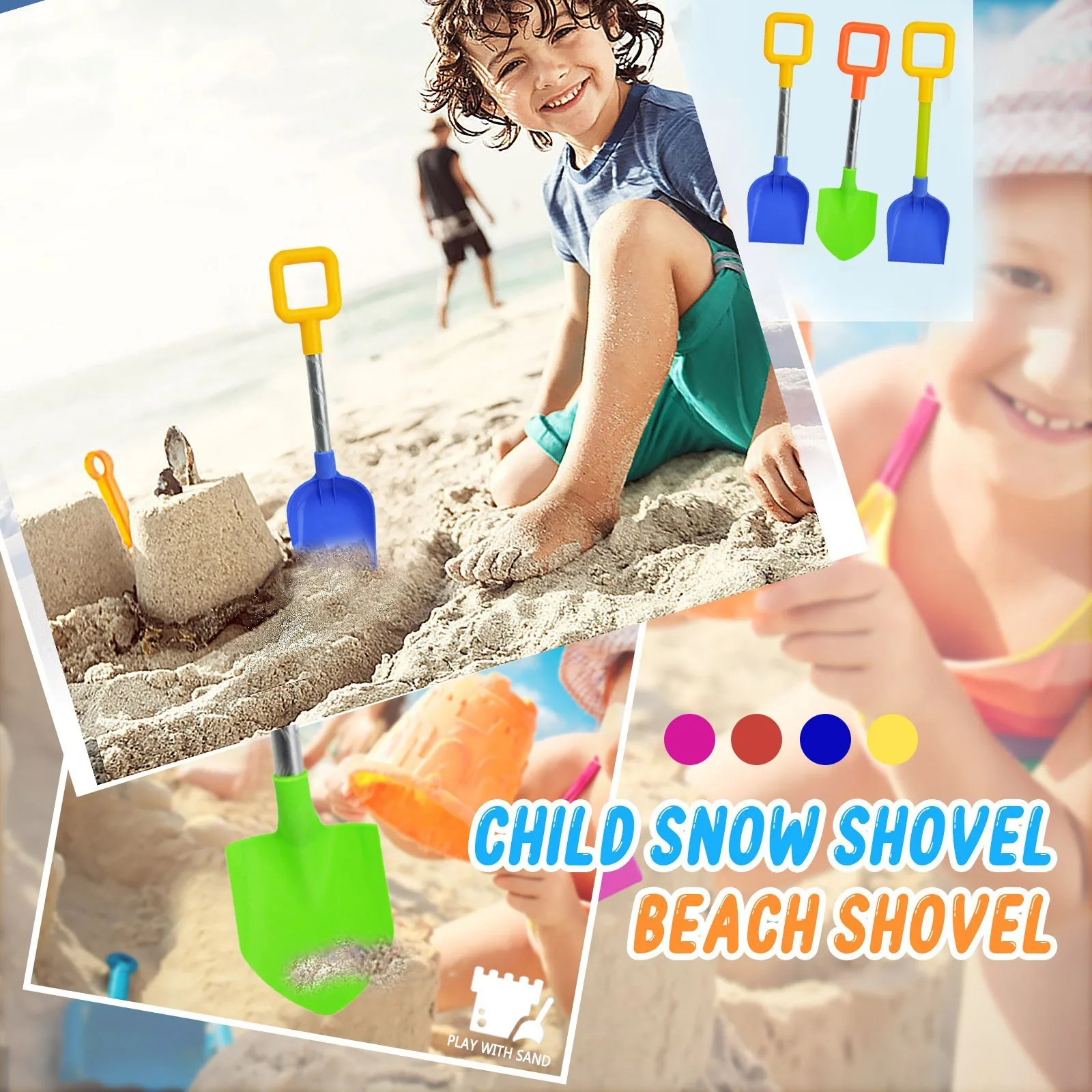 

Children Summer Beach Toy Kids Outdoor Digging Sand Shovel Play Sand Tool Playing Snow Shovels Boys Girls Play House Toys 1pcs