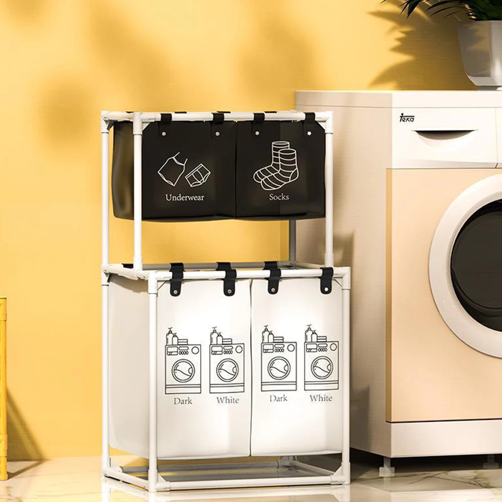 Laundry Sorter Basket Dirty Clothes Hamper Large Capacity Laundry Sorter Organizer Clothing Storage Rack for Home Dorm