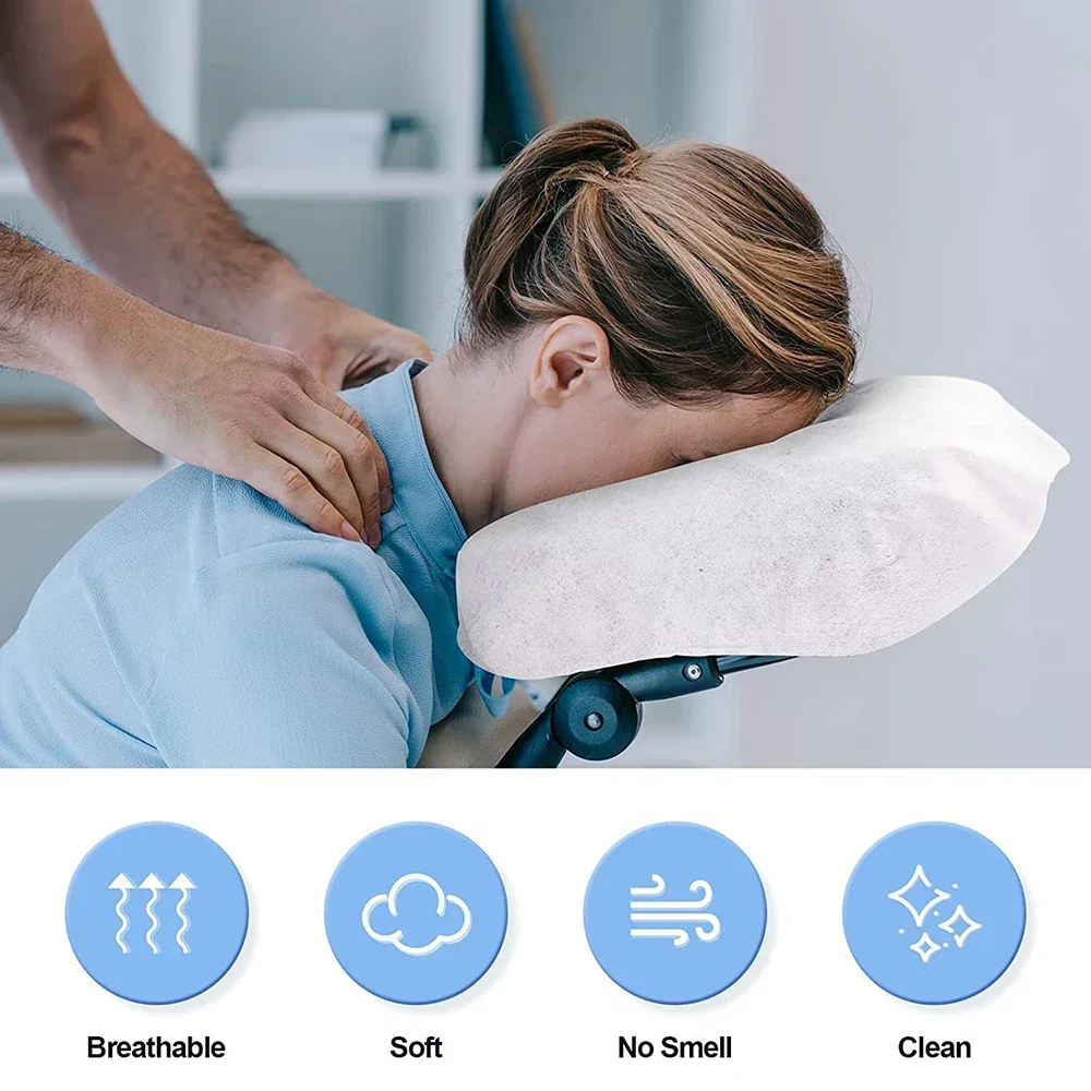 100Pcs SPA Face Massage Pad Beauty Salon Massage Headrest Pad Disposable Non-Woven Fabric Pillow Towel Cover Face Skin Care Tool - Image 3