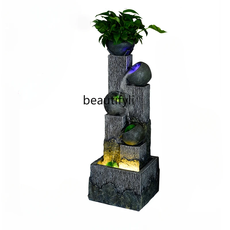 

Modern Water Fountain Circulating Water Living Room Floor Stand Decoration Balcony Landscape Home Decorations