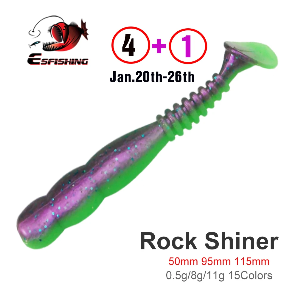 ESFISHINGRockViberShad50mm95mm115mmRockShinerSeaSoftBaits