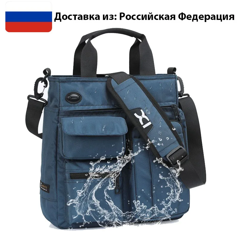 Men Shoulder Messenger Bag Headphone Waterproof Crossbody Bag Nylon