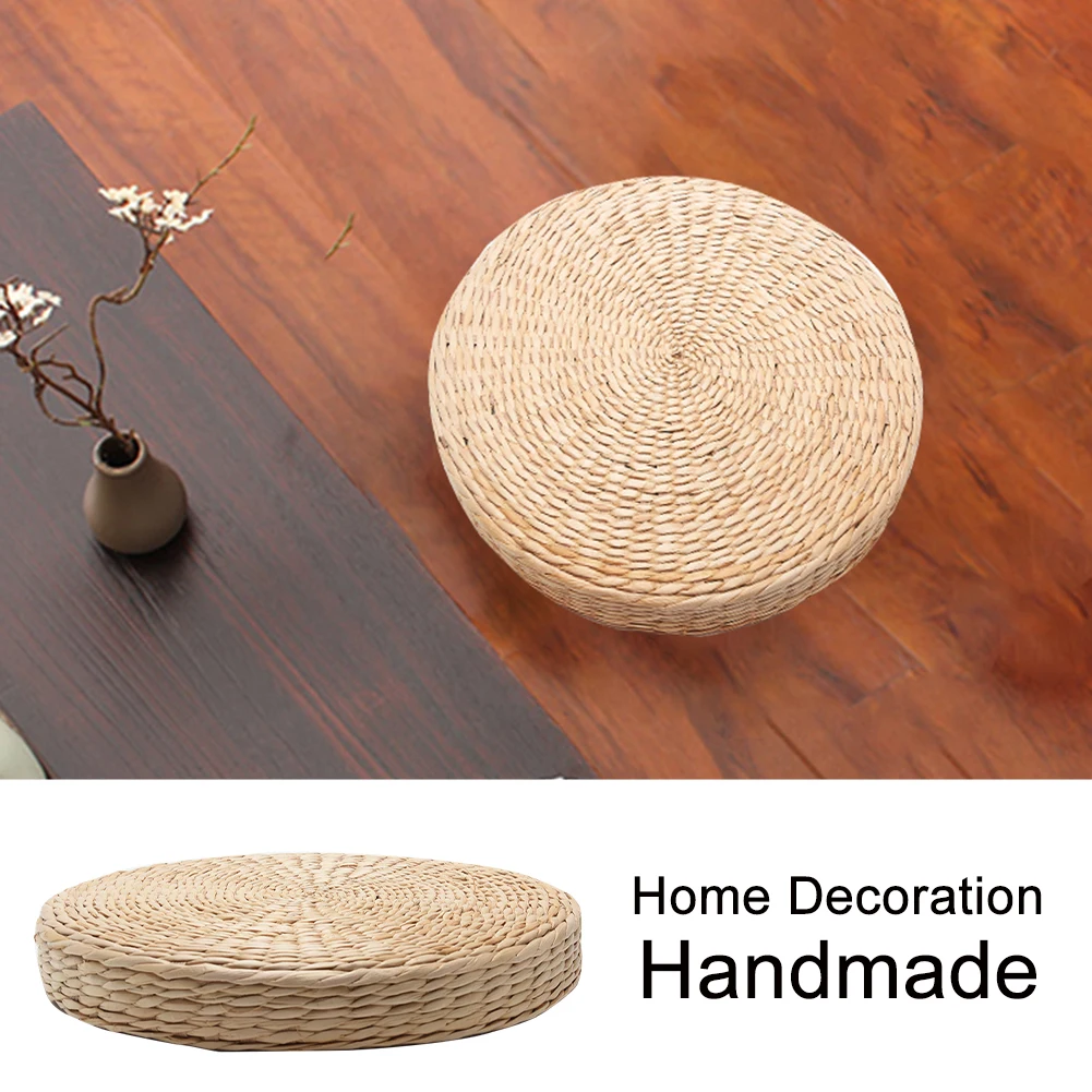 Grass Cushion Handmade Straw Weave Cushion Pad Mat 40*6cm Zen Pad Chair Seat Home Decor Seat Cushion Furniture Garden Floor Yoga