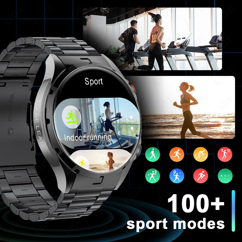 LIGE AMOLED 466*466 HD ȭ  ȭ NFC ׼   Ʈ ð  ƮϽ ǰ   Smartwatch