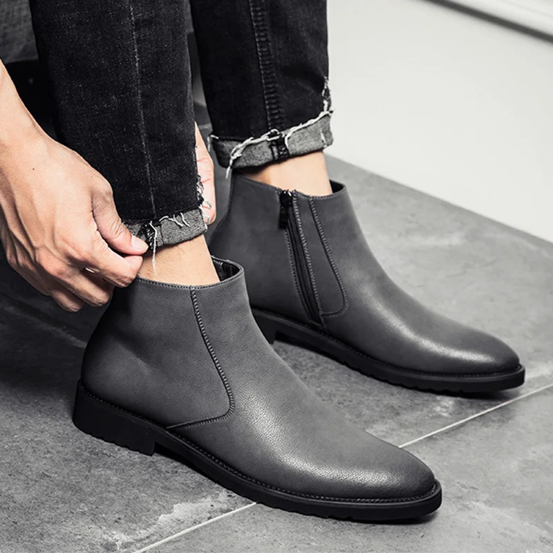 Men Chelsea Boots Soft Leather British Style men chelsea boots