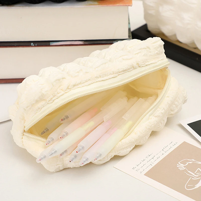 Cute fashion Plush Zipper Pencil Bag School Office Supplies Stationery Pouch Purse Storage Cute Makeup Bags Pencil Box