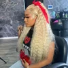 40 Inch 613 Blonde Deep Wave HD Transparent Lace Front Wigs PrePlucked 13x4 13x6 Curly Colored Frontat Human Hair Wig For Women