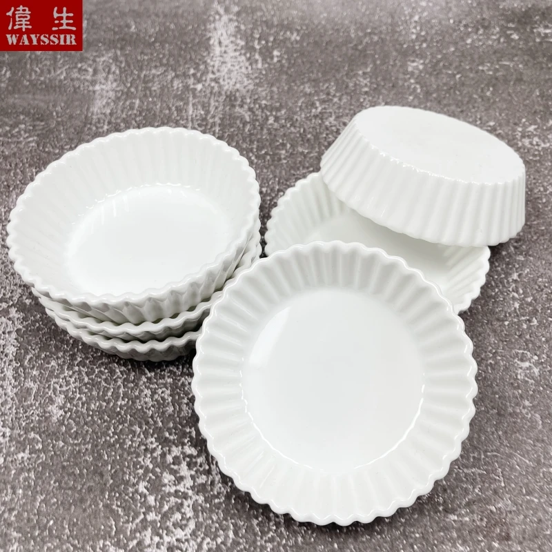 Strip Shaped Mini Size White Ceramics Cake Dish Soy Sauce Porcelain Saucer Kitchen Tableware Food Holder High Quality Bowl