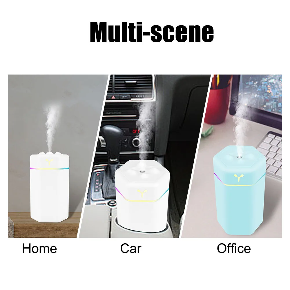 Electric Air Humidifier with Colorful Night Light For Home Car Cool Mist Sprayer Portable USB Aroma Diffuser Purifier