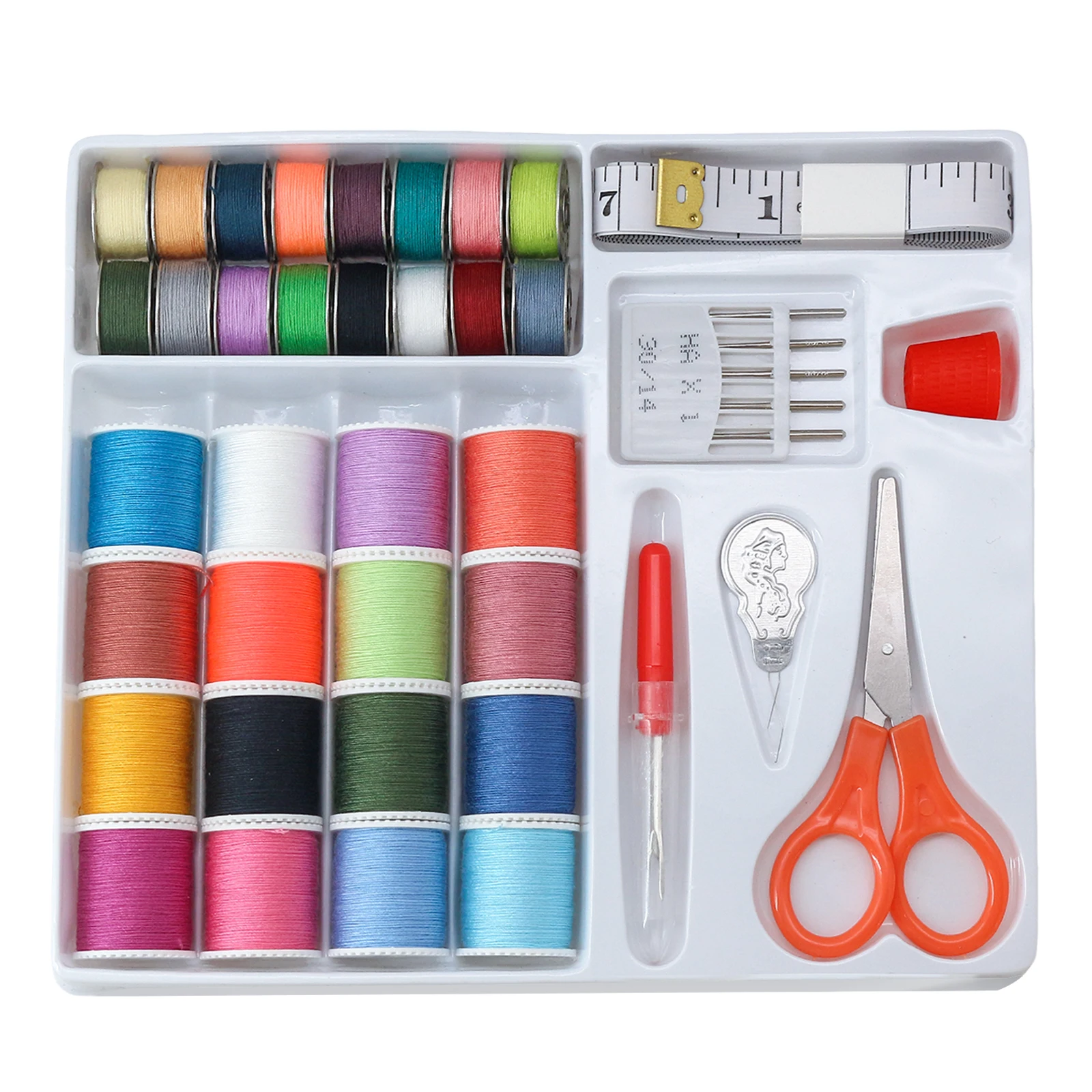 Sewing Kit with Prewound Bobbins, 42Pcs Supplies for Machine & Hand Sewing, Includes Threads, Needles, Tools, Fit Brother Singer - 2