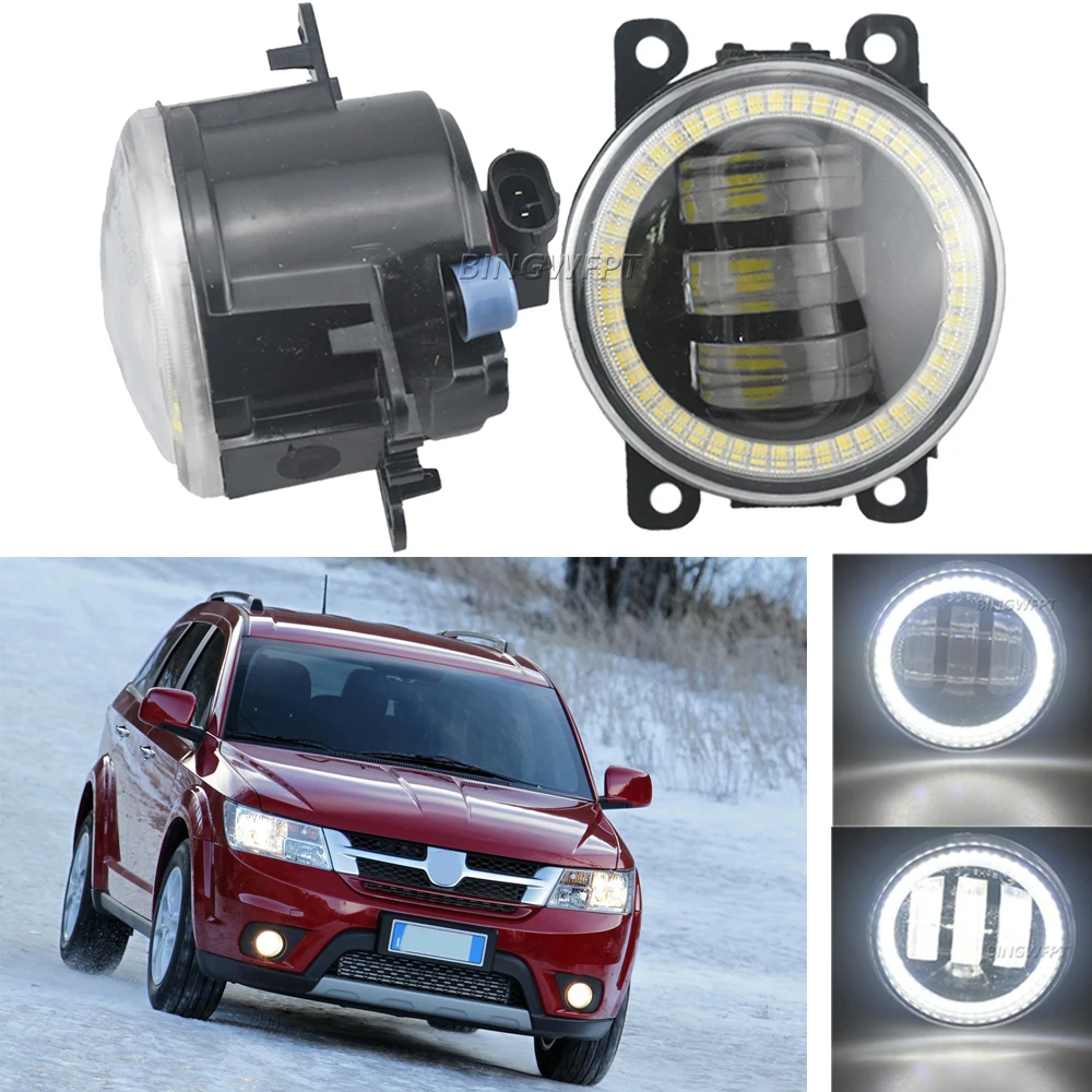 2PCSLEDFogLightAngelEyeDaytimeRunningLightsForFiat500Panda