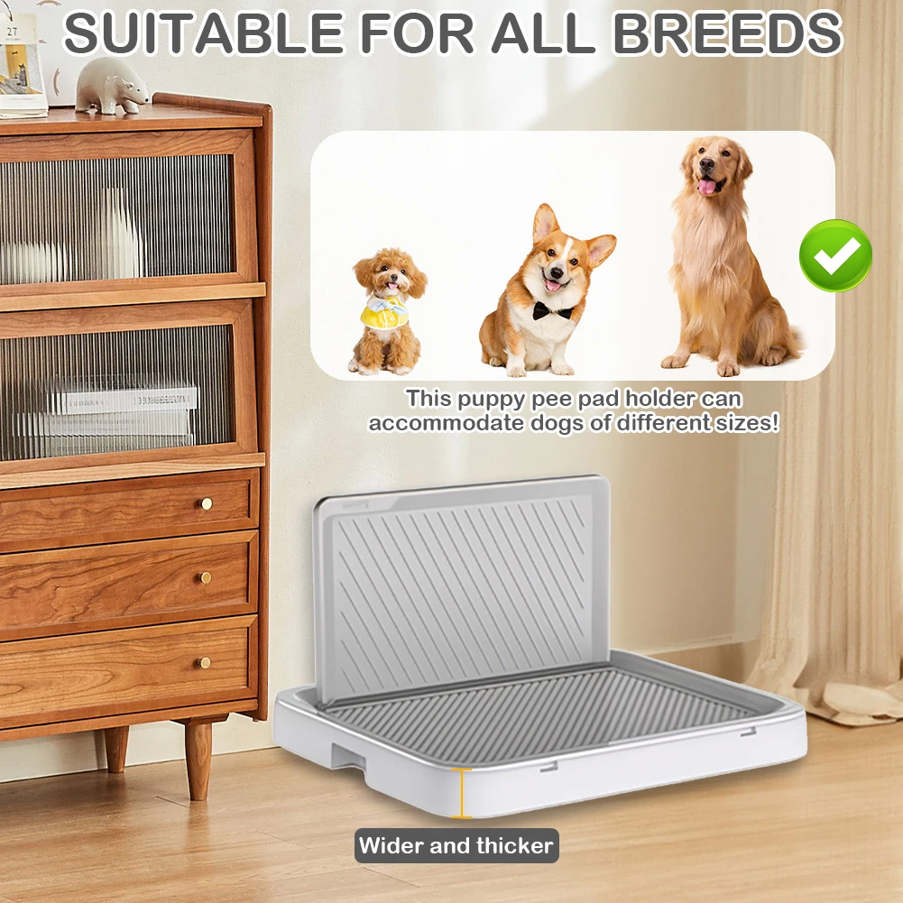 Dog Potty Tray with Pee Wall Portable Dog Potty Anti-Splash Pan Trainer Pet Indoor Dog Training Toilet for Small and Medium Dogs