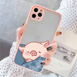 Adorable Pink Pig Cartoon Soft Back Phone Case - iPhone 12 Mini (Pink HFZ 1)