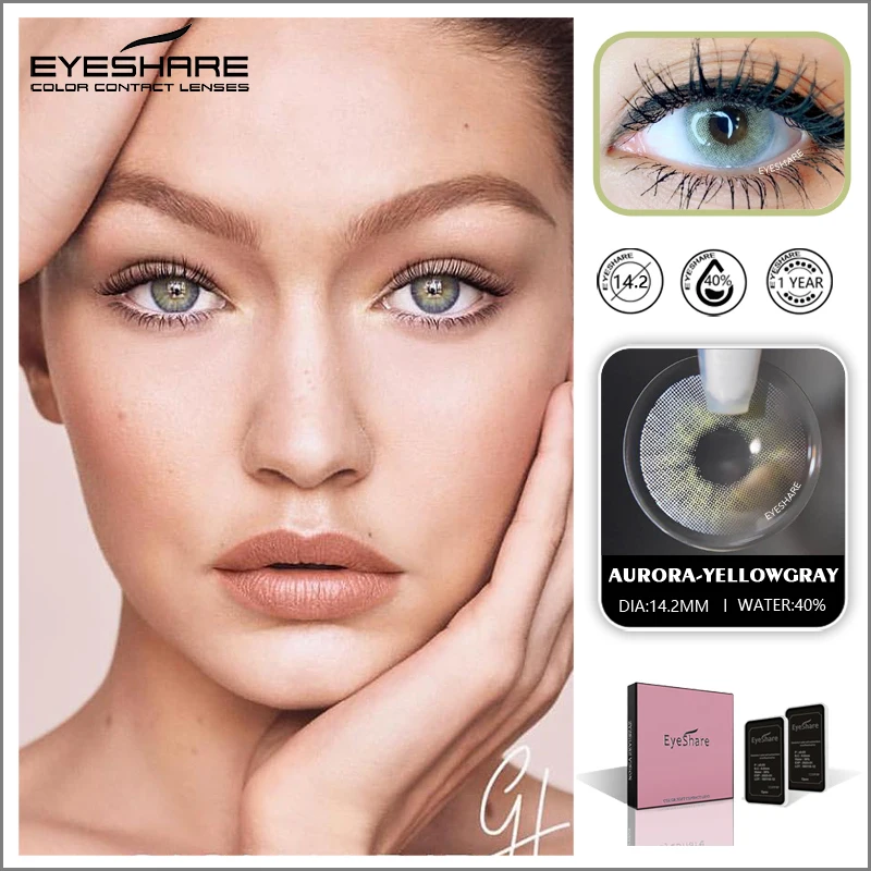 EYESHARE 1 Pair Color Contact Lenses for Eyes Beautiful Pupil Contact Lens Yearly Use Cosmetic Beauty Eye Lenses Colored Lenses