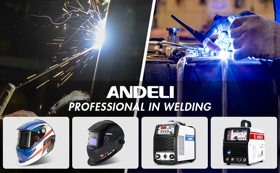 Máscara de soldadura con oscurecimiento automático ANDELI protector de DH9844-A/DH9242-D para TIG MIG ARC, molienda