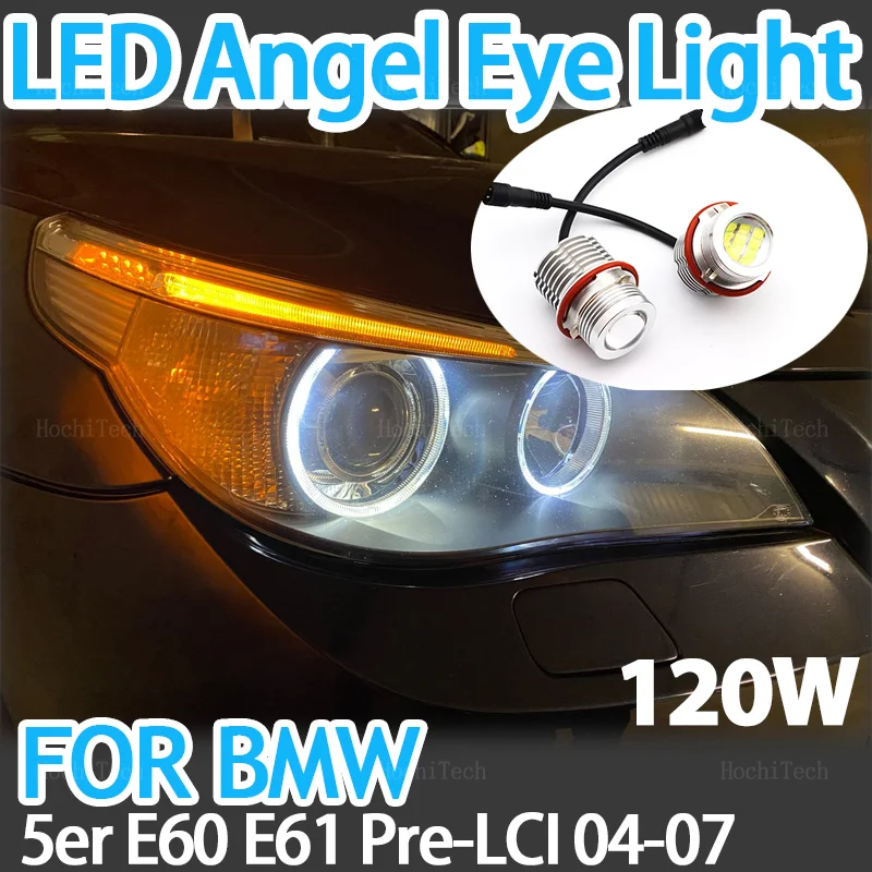 6000K White Led Angel Eyes Halo Marker Lights Bulb For Bmw 5Er E60 E61 Pre-Lci 520I 523I 525I 528I 530I 535I 540I 545I 550 04-07