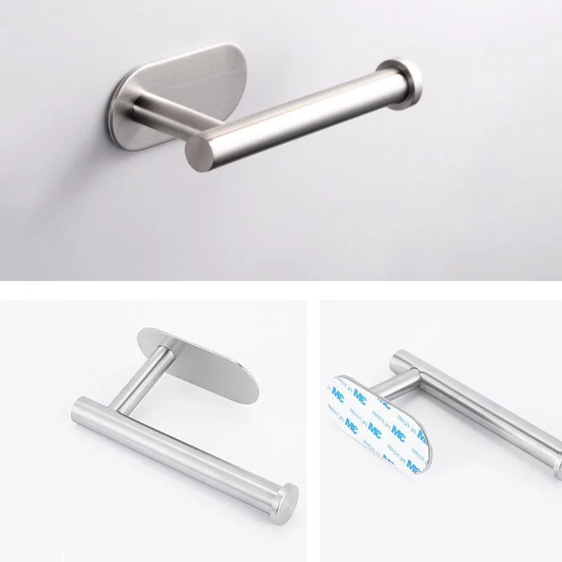 

Household Toilet Roll Holders Self Adhesive Toilet Paper Holder For Bathroom Stick On Wall Stainless Steel Toilet Paper Racks