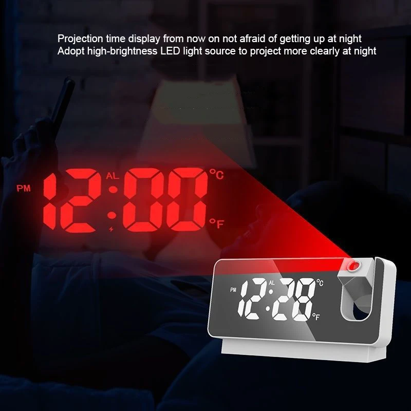 LED Digital Alarm Clock Table Watch Electronic Desktop Clocks USB Wake Up FM Radio Time Projector For Bedroom Living Room