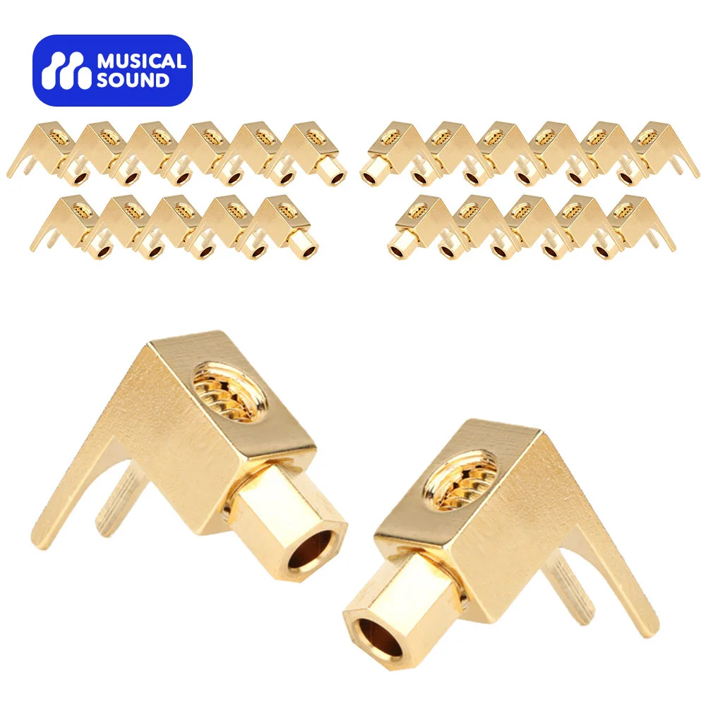 Musical Sound Adapter Banana Plugs Pure Copper Gold plated Audio Spade 4MM Banana Connectors Socket For Speakers Amplifiers