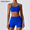 Seamless Yoga Set Gym Suits With Shorts Crop Top Sexy Bra Women's Pants 2 Pieces Set Running Workout Outfit Fitness Clothing 1