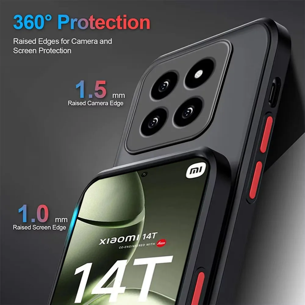 Shockproof Armor Silicone Matte Case with Lens Protector