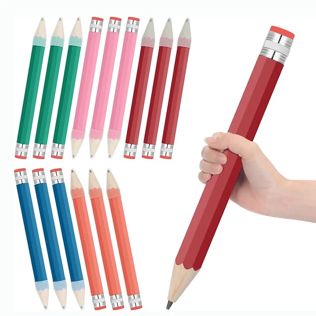 Crayon géant en bois 35cm, 1 pièce, avec capuchon et gomme, grand  accessoire de papeterie nouveauté, jouet pour enfants - AliExpress