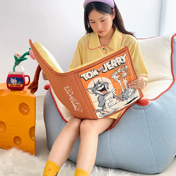Cartoon Movie Tom And Jerry Cushion Classic ins style comic book Plush Toy Halloween Children's Christmas Gift english story picture book mouse reporter complete set 1 80 volumes choose 10 children s interesting stories reading comic