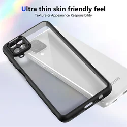 Shockproof Clear PC Back Cover with Silicone Protection - Samsung A22s 5G (TM - Black)