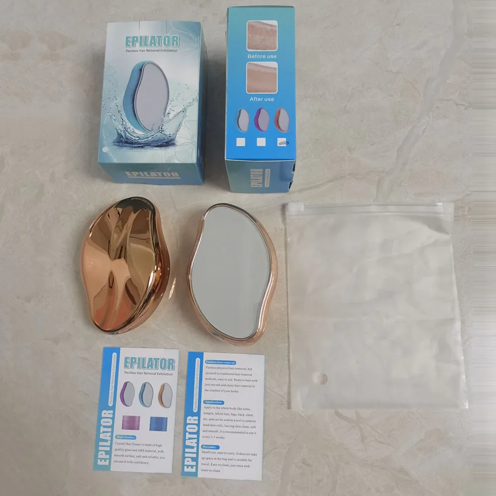 Crystal Hair Eraser Physical Hair Remover Eraser Safety Epilator Reusable Easy Clean Body Beauty Glass Bleame Hair Removal Tool 6
