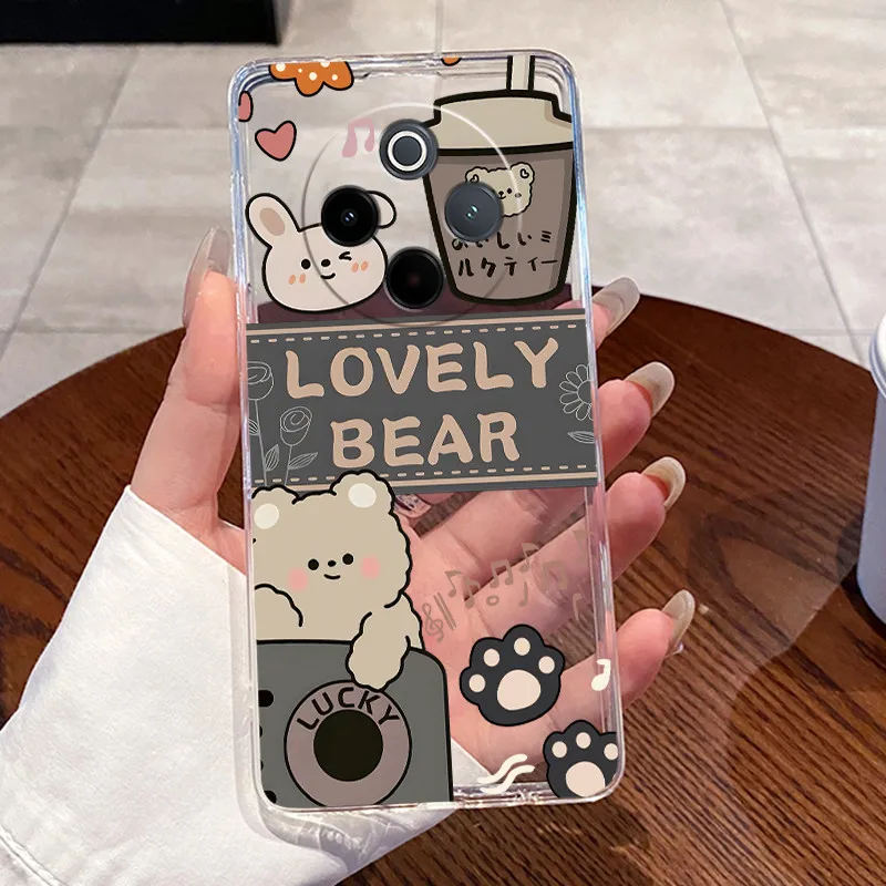 Aesthetic Fashion Cute Cat Astronaut Soft Silicone Transparent Phone Case