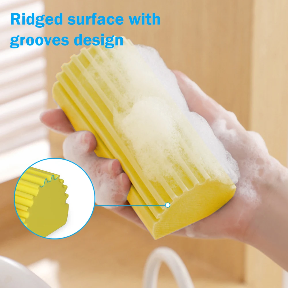 Damp Clean Duster Sponge Brush for Cleaning Blinds, Glass, Baseboards,  Vents, Railings, Mirrors, Window Track Grooves and Faucet