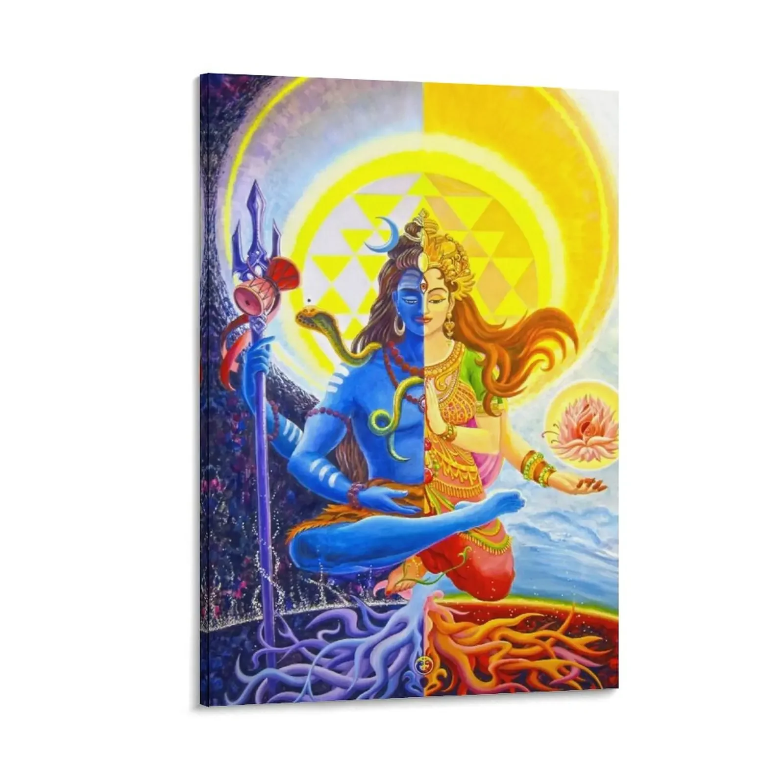 

Ardhanarishvara Shiva Shakti God Goddess Halfman HalfWoman Canvas Painting house decoration posters