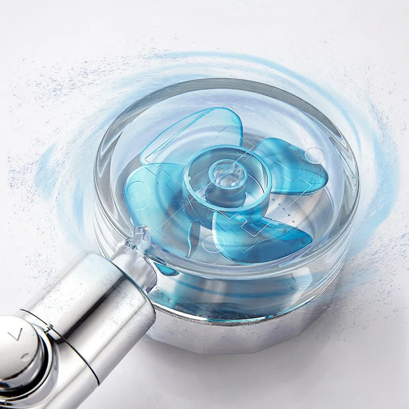 Universal Adaptation Propeller Shower Head High Preassure Rainfall Spray Water Saving Turbo Fan Showerhead Bathroom Accessories 3