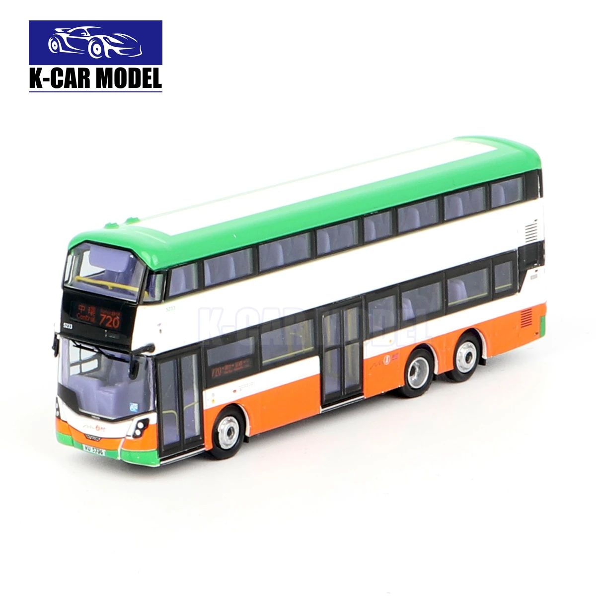 Model1 1/120 Hongkong First Bus B8L Route 720 Double-decker Bus Mini Diecast Model Car Toys Gifts For Father Friend