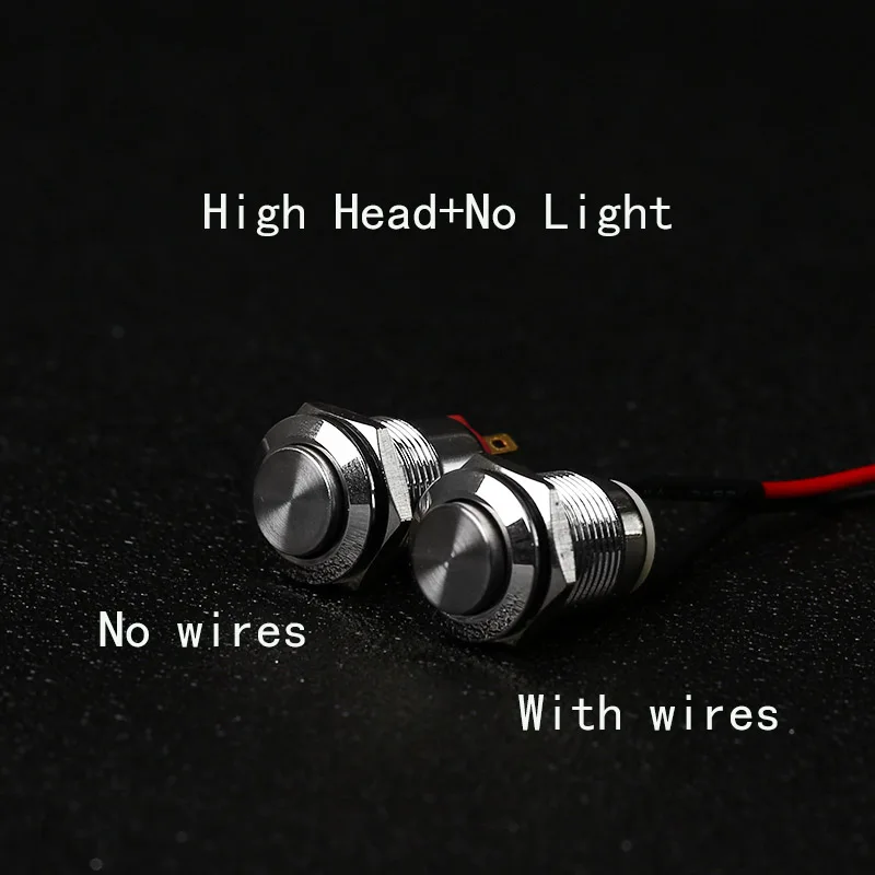 thumbnail image 1 of 12MM 1 pieza Pequeño interruptor de botón pulsador LED Encendido/apagado Zócalos Metal Arranque y parada 6V/12v/24V/220V Momentáneo Coche Eléctrico Motocicleta Barco, 1 of 5