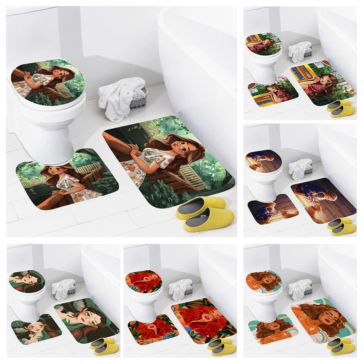 

home bathroom floor mats Bath Foot mat modern bathroom accessories rug Toilet mat Bathtub anti-slip carpet