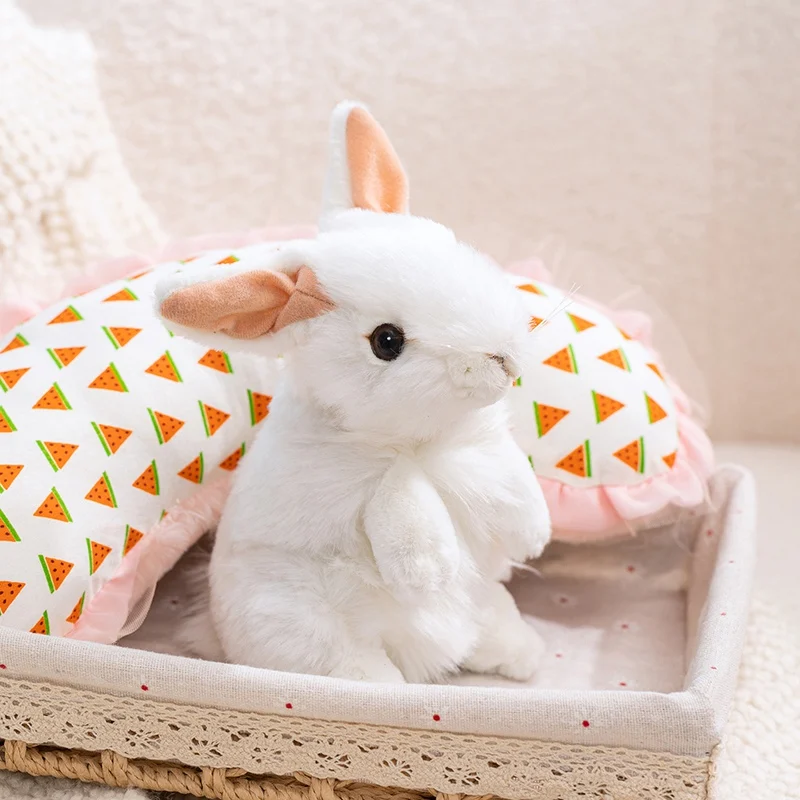 Plushies Simulation Rabbit Plush Toys Easter Bunny Stuffed Dolls Kawaii Room Decor Toy Soft Little White Rabbit Pillow Kids Gift