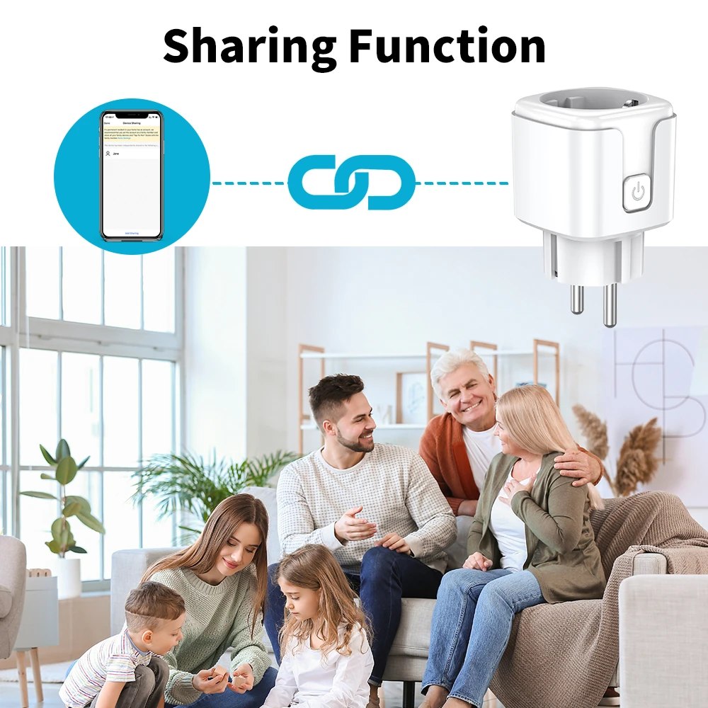 Ewelink Smart WiFi EU Plug With Power Monitoring Timing Function 16A/20A Socket Outlet Voice Works with Alexa Google Home Alice 6
