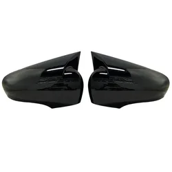 Glossy Black Bat Style Mirror Cover Set - Sleek Exterior Car Shields (Bright black)