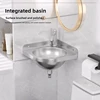 304 Stainless Steel Triangular Sink Scratch-Resistant Corner Washbasin Compact Wall-Mounted Sink for Small Spaces 4