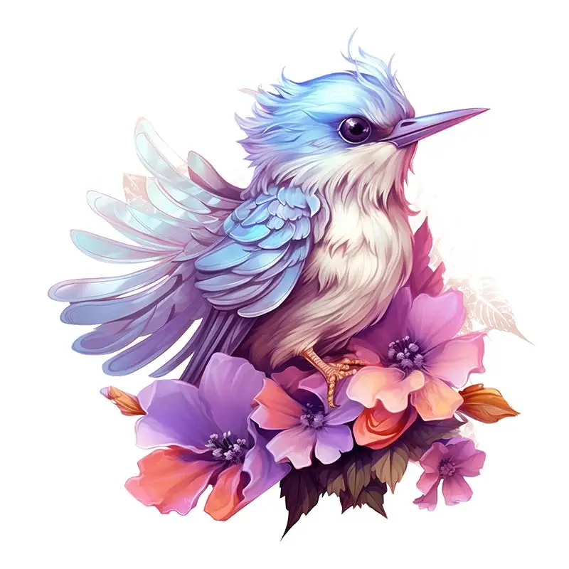 Hand-Painted Pink Flowers And Birds on Branches Toilet Bathroom Toilet Cover Sticker Wall Stickers Wc Home Decoration S218