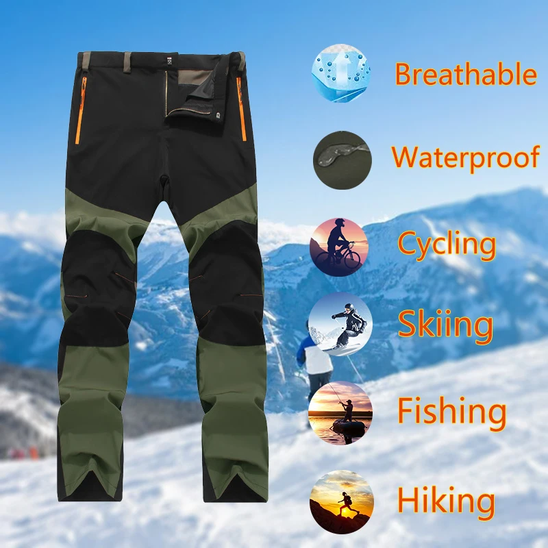 

Men Hiking Camping Pants Wear Resistant Quick Dry Anti Uv Pant Waterproof Elastic Trousers Climbing Trekking Summer
