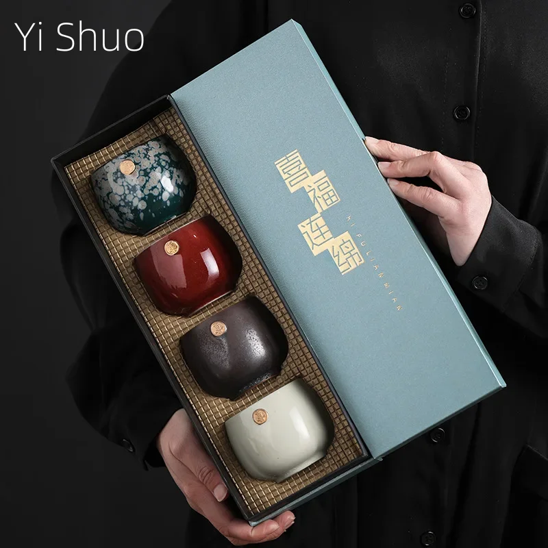 Tea Cup Japanese Style Kiln Baked Tea Cup Ceramic Kung Fu Tea Set Cup Master Personal Set Teacups Strainer