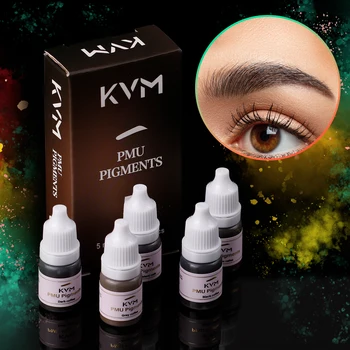 5 colori 5ML pigmento liquido per tatuaggi trucco semipermanente inchiostro per tatuaggi per sopracciglia marrone nero per sopracciglia naturali e toni della pelle europei