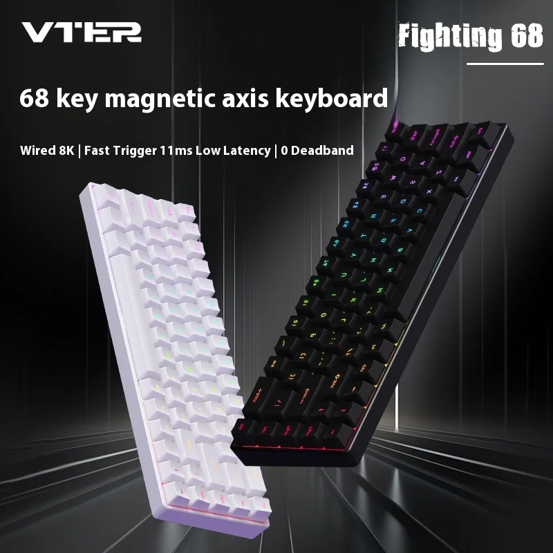 【新品・ラピトリ】VTER Fighting 68 RGB 黒色 Feker Fighting68 メカニカルキーボード磁気スイッチクイック