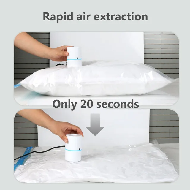 Sűrített Táska Elektromos Szivattyú Vákuumzsák Utazási Ruhákhoz Élelmiszer -Szervező Mini Vákuumtömítőgép Térmegtakarító - Image 4